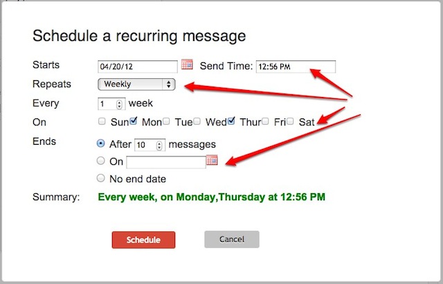 How do I create a Recurring Message?