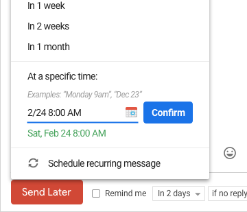 Schedule Email Delivery