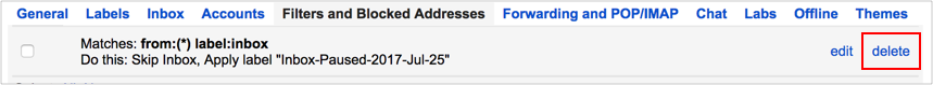 Inbox Pause filter as seen in Gmail Settings