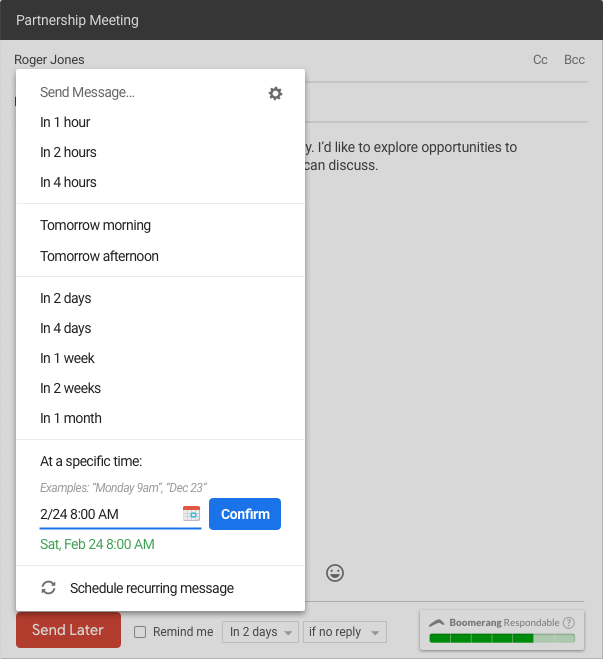Gmail Delay Send in Action