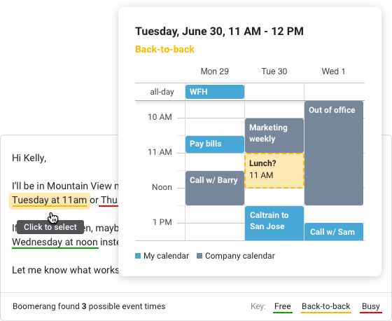 event detection in Boomerang