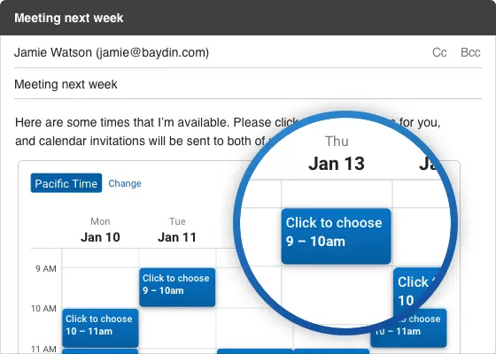 Eliminate back and for with Suggest Times